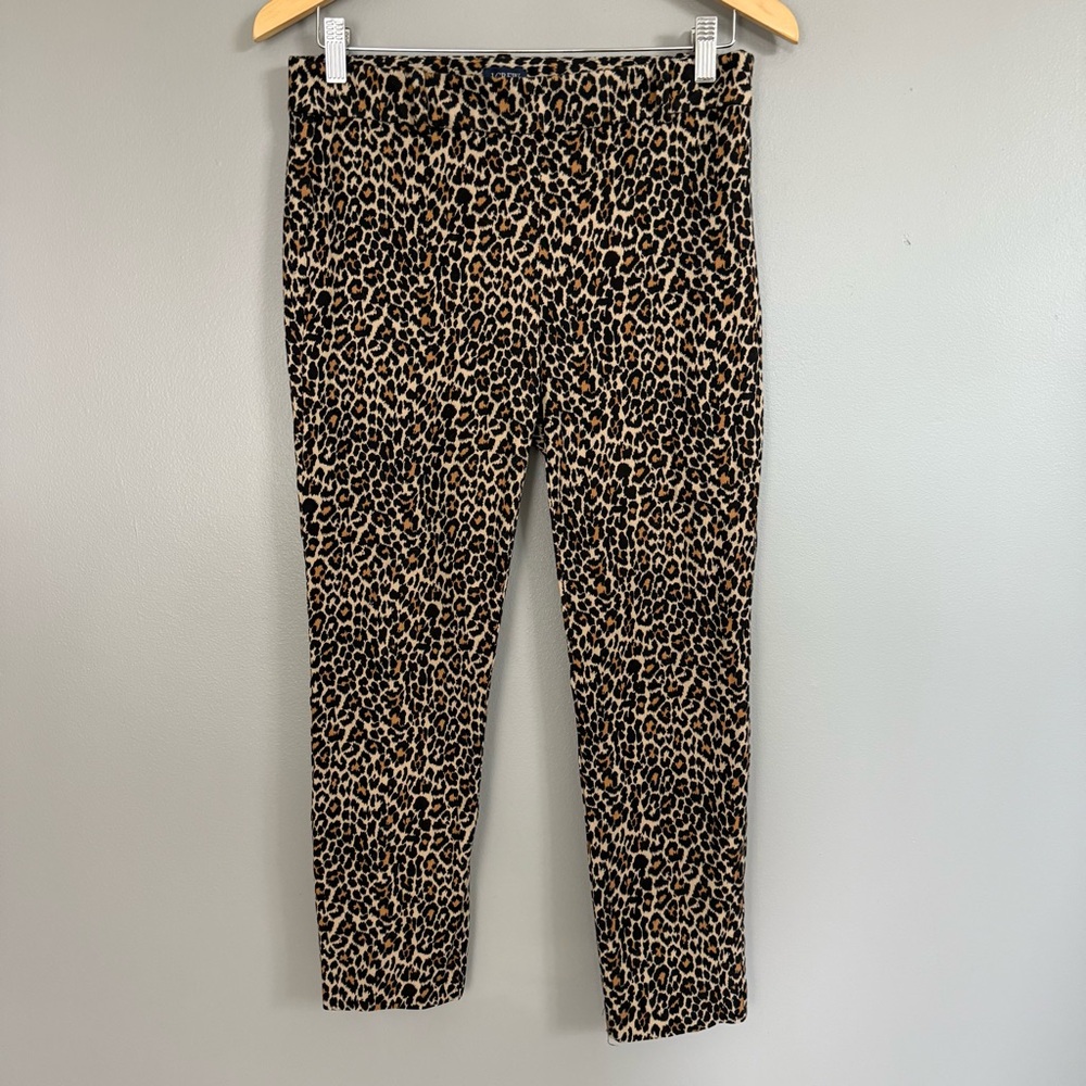 J Crew Size 6 Leopard Print Winnie Pant Stretch Cotton Women Cropped